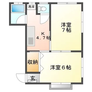 才天ハイツリーベ【2階】の間取り