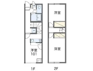 レオパレスノルデングッチ【1階】の間取り