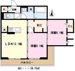 ノーブルパレス芝中田【3階】の間取り