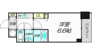 大阪府大阪市中央区瓦屋町2【マンション】の間取り