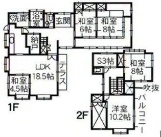 広島県広島市東区尾長東2【一戸建】の間取り