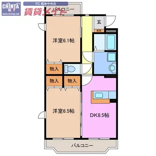 メルベーユII【1階】の間取り