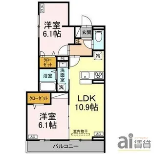 東京都府中市若松町1【アパート】の間取り