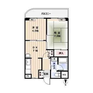サンローゼ津田NO3【2階】の間取り