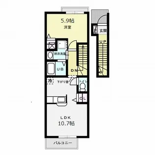 ステーションコート B【2階】の間取り
