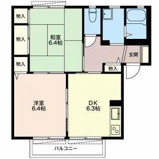 リヴェール鈴鹿A棟【2階】の間取り