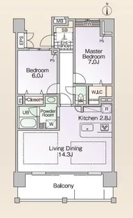 ロイヤルパークス新田【6階】の間取り