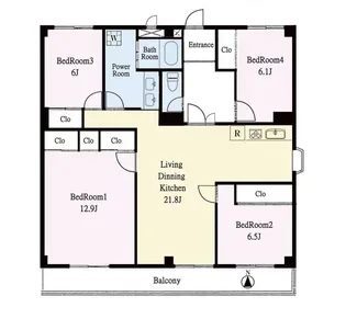 ポーラスターアキモト【3階】の間取り