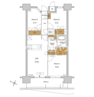 RJRプレシア東十条ガーデン【6階】の間取り