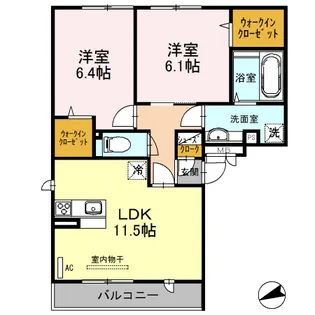 ステラ平野屋【1階】の間取り