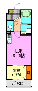 1LDKの間取り画像