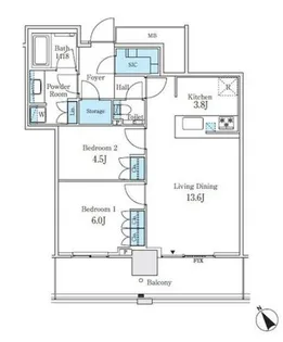 ザ・タワー横浜北仲【8階】の間取り