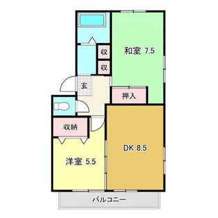 氏原コーポ【1階】の間取り