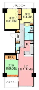 ニューシティ東戸塚パークヒルズM棟【5階】の間取り