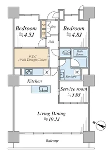 ムーンアイランドタワー【9階】の間取り