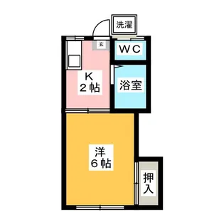 旭ヶ丘コーポ【2階】の間取り