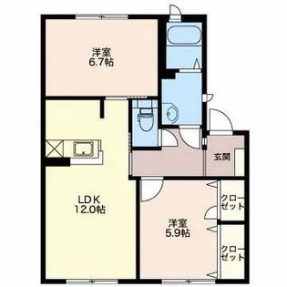ガーデンテラス倉石 S【1階】の間取り