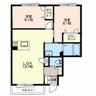 グリーンガーデンD【1階】の間取り
