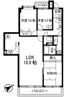 コスモ生田【2階】の間取り