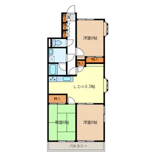 グリーンハイツ大谷【1階】の間取り