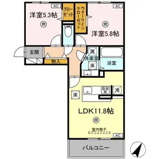 カーサフェリーチェ(清水新地)【1階】の間取り