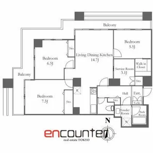 リバーシティ21イーストタワーズ【28階】の間取り