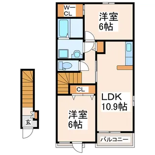プール・トゥジュール【2階】の間取り