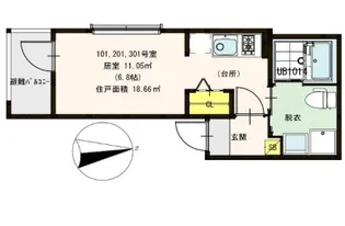 ハーモニーテラス町屋【2階】の間取り