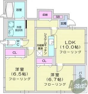 サニーブライト Y・S【1階】の間取り