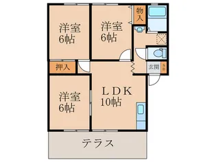 エクレール・パナB【1階】の間取り