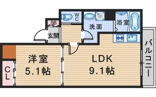 プリヴェ豊中曽根【1階】の間取り