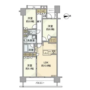 クリオ見沼代親水公園【6階】の間取り