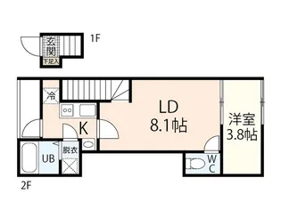 リバーノース庚午【2階】の間取り