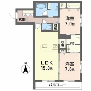 カーサ コーシェリ【2階】の間取り