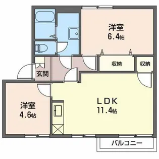 フレグランス西添C【2階】の間取り
