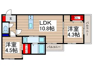 Best Stage鶴馬II【2階】の間取り