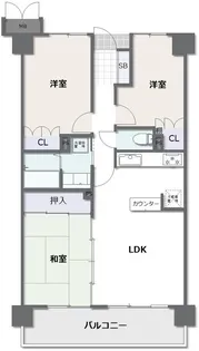 サーパス東山公園【4階】の間取り