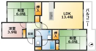 シティハイツ狩口【5階】の間取り