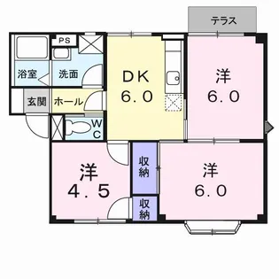 コンフォートアカハネ【1階】の間取り
