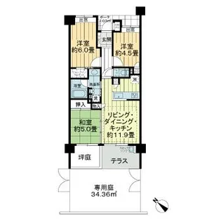 クオス保土ヶ谷【1階】の間取り