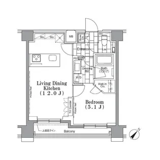 ONE ROOF FLAT TSUKISHIMA【8階】の間取り