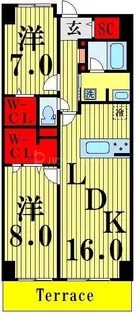 ロイヤルパークスシーサー【1階】の間取り