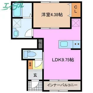 リーブルファイン大治田III2号棟【1階】の間取り