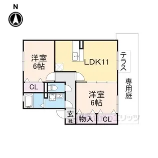 パセオ真美D棟【1階】の間取り