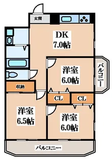 ウエストコート石切【2階】の間取り