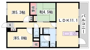 ダイアパレス姫路東【8階】の間取り