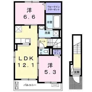 メゾンソレイユ亀島第2公園前B【2階】の間取り