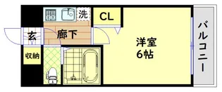 エルミタージュ難波南VII【5階】の間取り