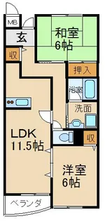 メロディーハイム楠葉【3階】の間取り