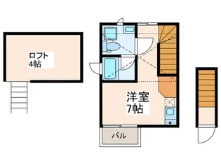 タウンカテッジ鹿骨II【2階】の間取り